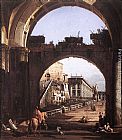 Bernardo Bellotto Famous Paintings - Capriccio of the Capitol